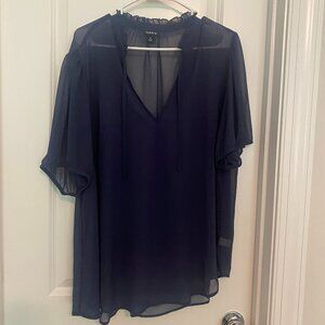 Chiffon puff short sleeve blouse